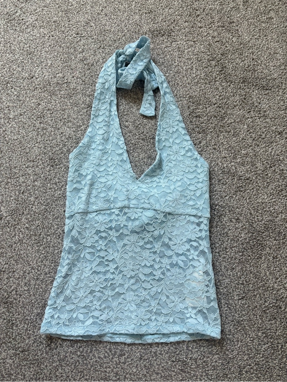 Hollister Light Blue Lace Halter Top